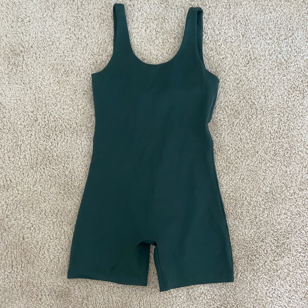 Girlfriend Collective Green Bike Unitard M - Moss